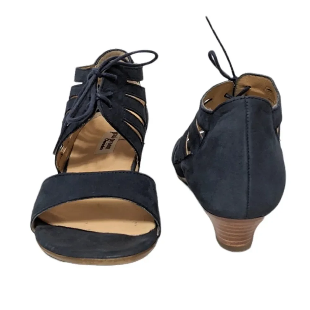 PAUL GREEN Suede Cutout Wedge Lace-Up Shoes 7.5